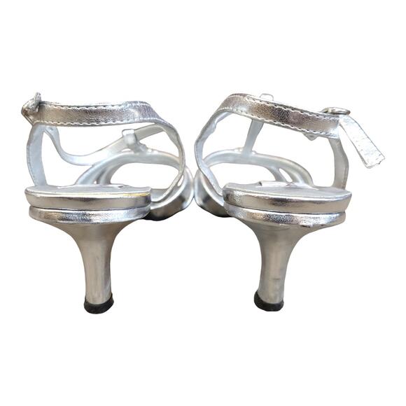 Dyeables Opal T-strap Metallic Heeled Sandals Rhinestones Wedding Women's 9 M - Picture 7 of 10